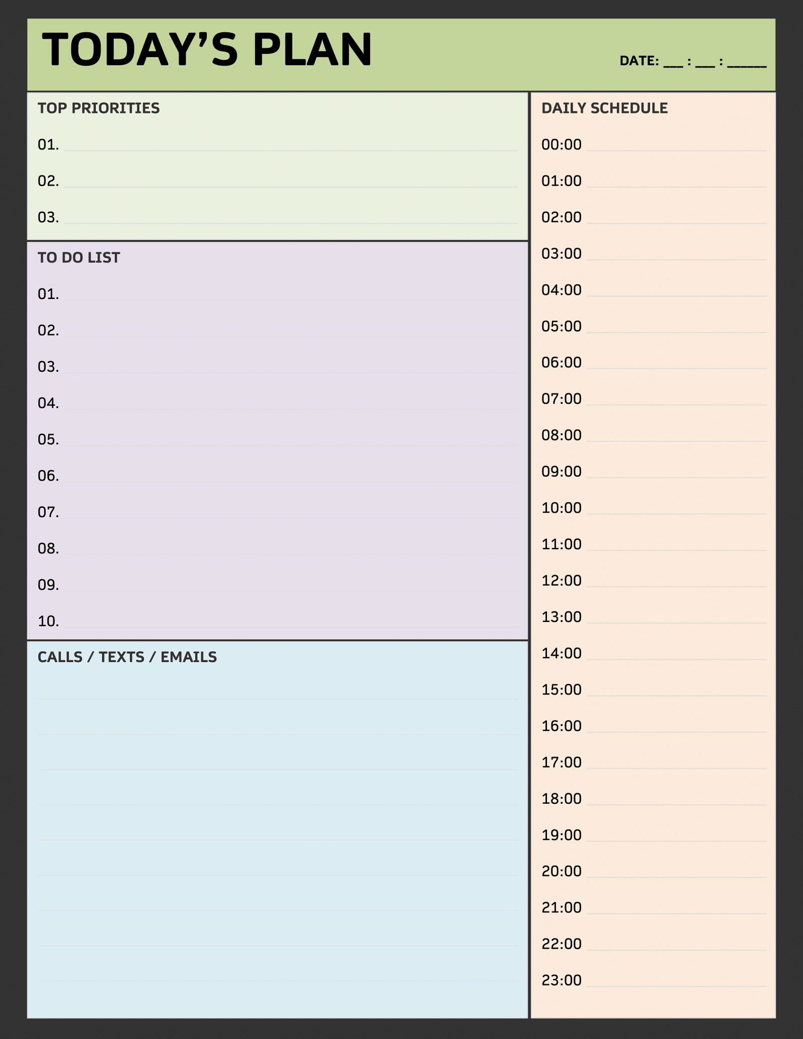 Free Printable Planner Templates The Blond Post